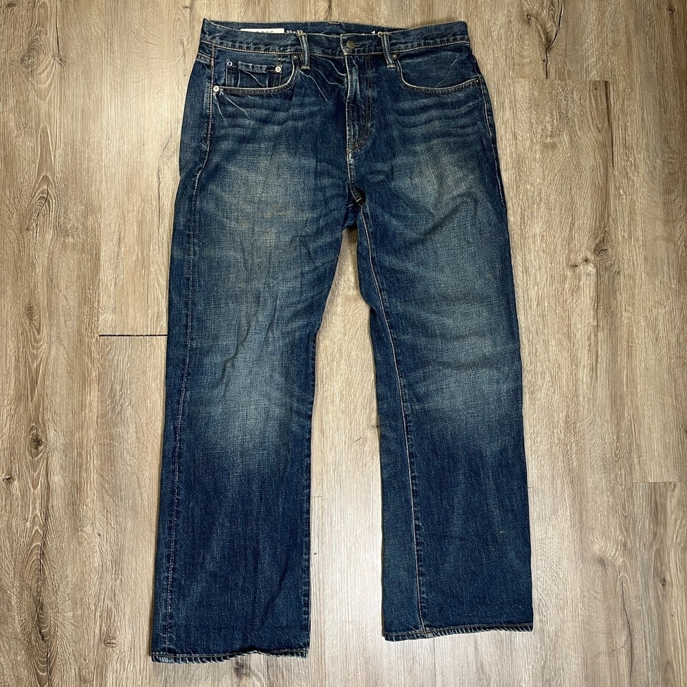 Gap 1969 Loose Jeans 36x31 Dark Wash Faded 100% Cotton Straight